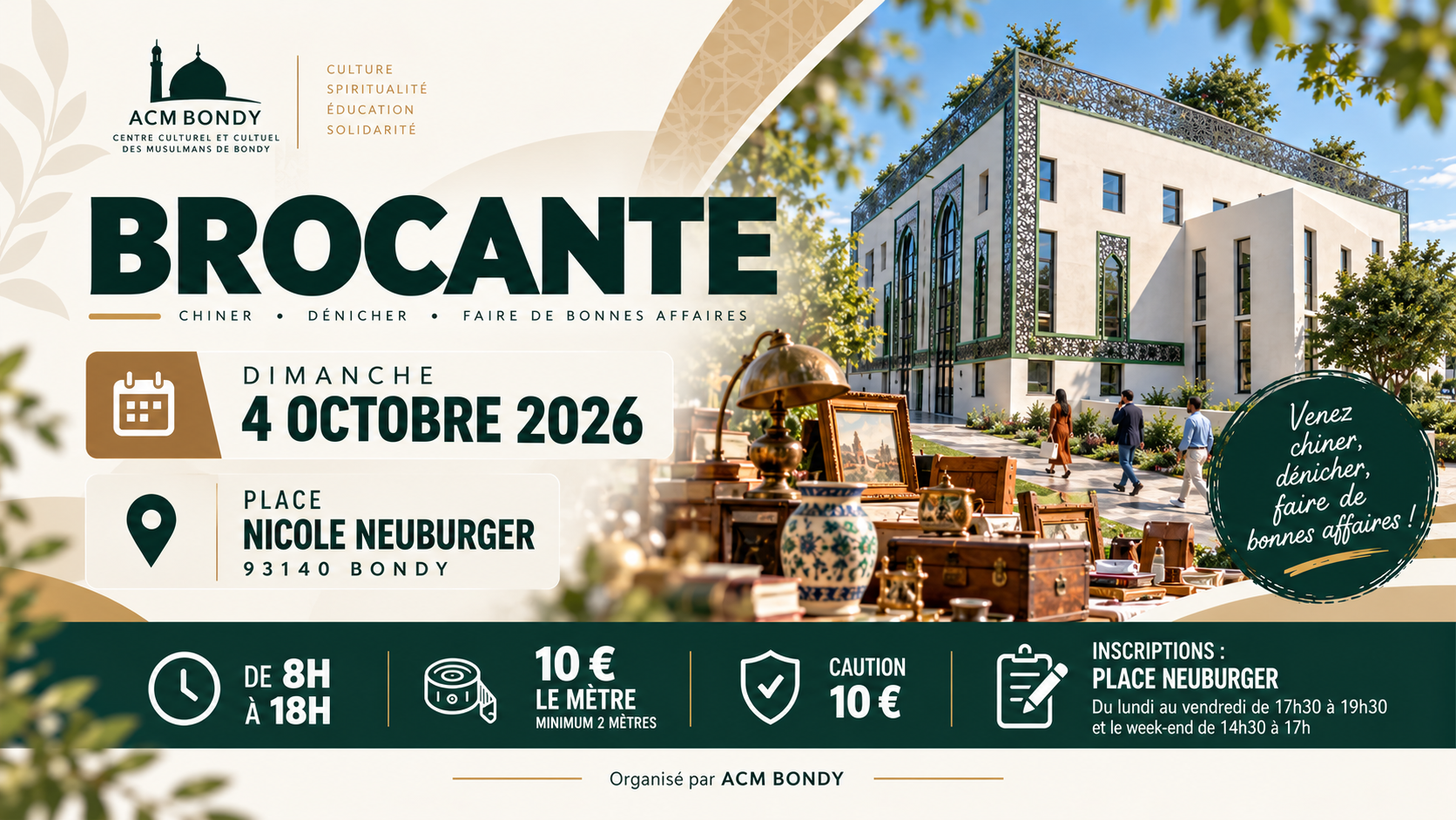 BROCANTE SAMEDI 10 OCTOBRE 2026 + 350 Exposants possible !